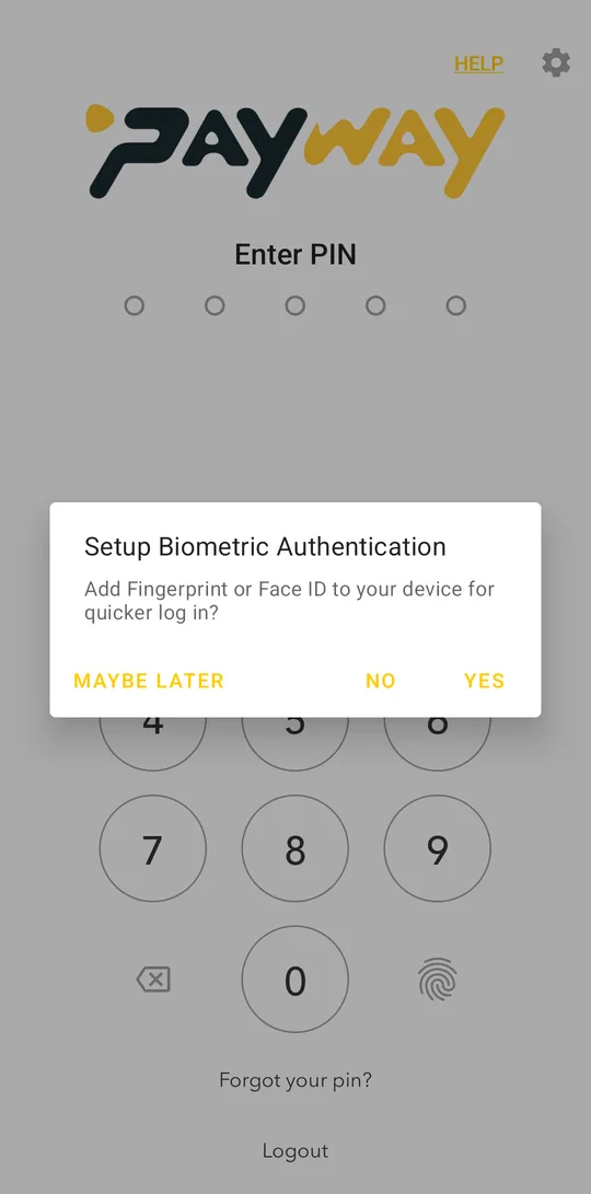 Fingerprint or Face ID setting