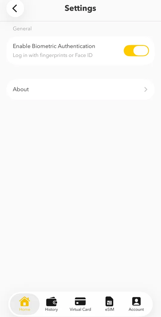 Fingerprint or Face ID setting