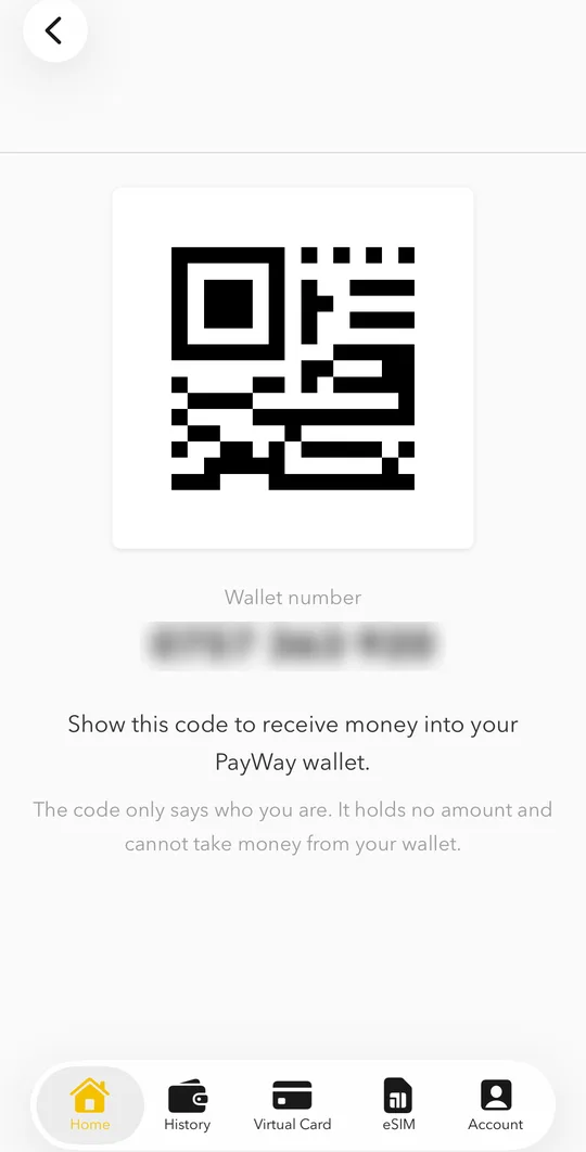 Show the code to the person who is paying you. It contains your wallet number.