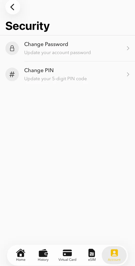 Security settings