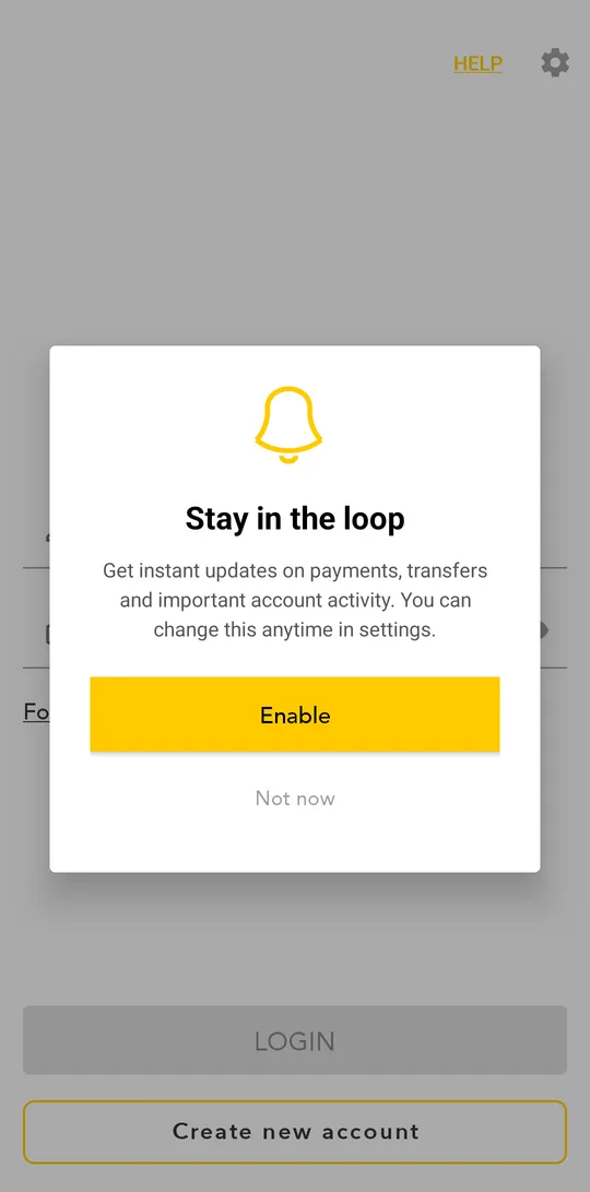 Open the app. Allow notifications so we can tell you about payments, transfers and the result of your ID check.