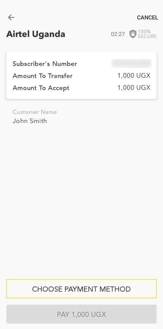 Check the summary. Tap CHOOSE PAYMENT METHOD to pay from your wallet balance or with a bank card.