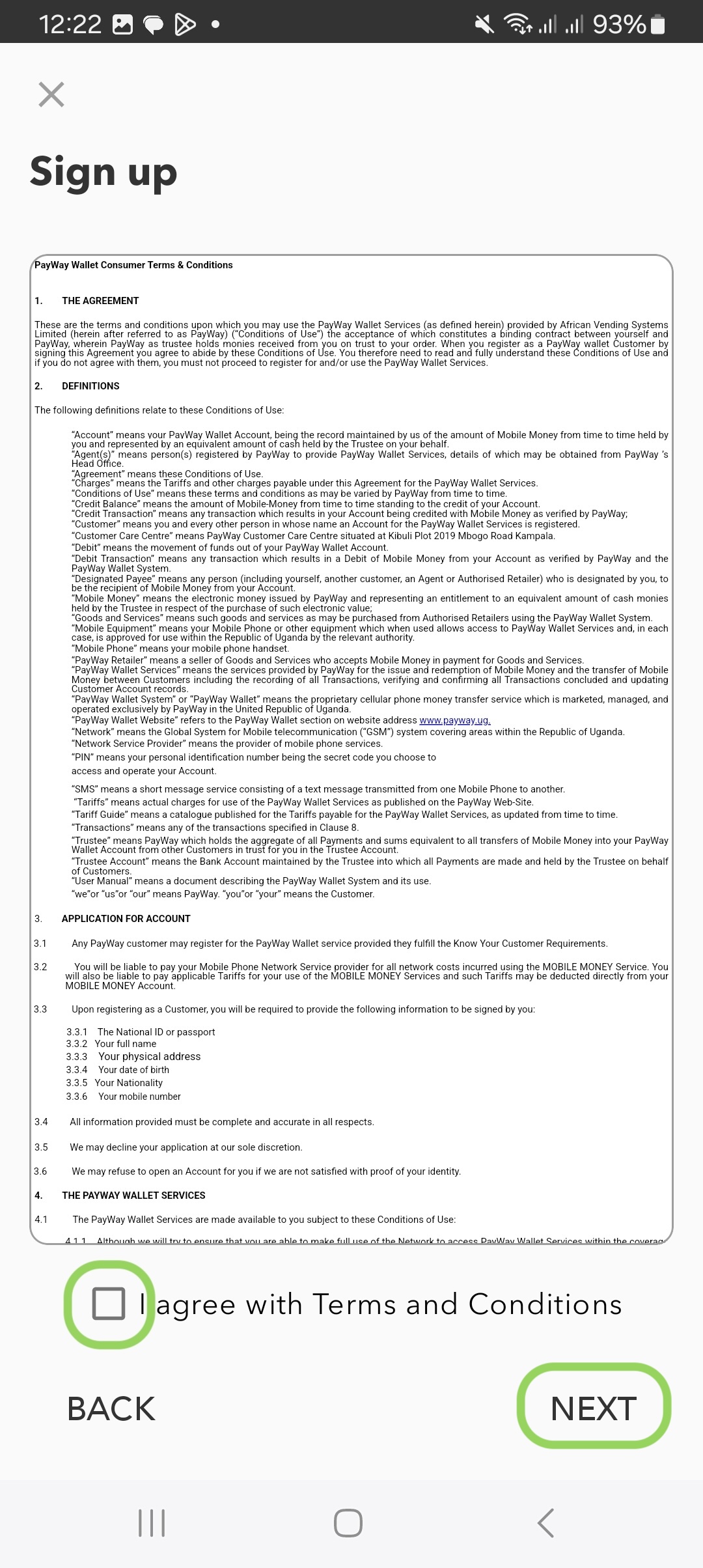 Terms and Conditions Agreement