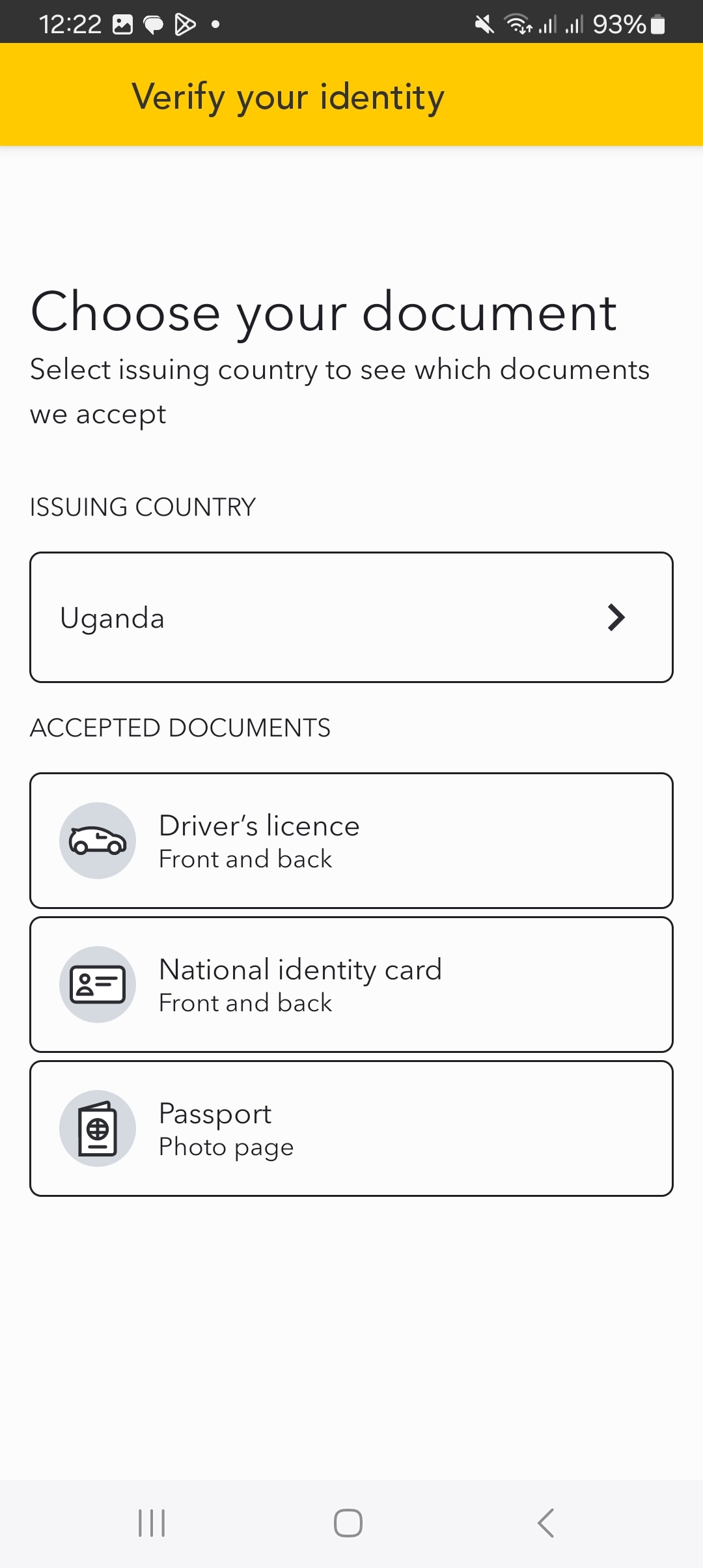 Choose Document Type