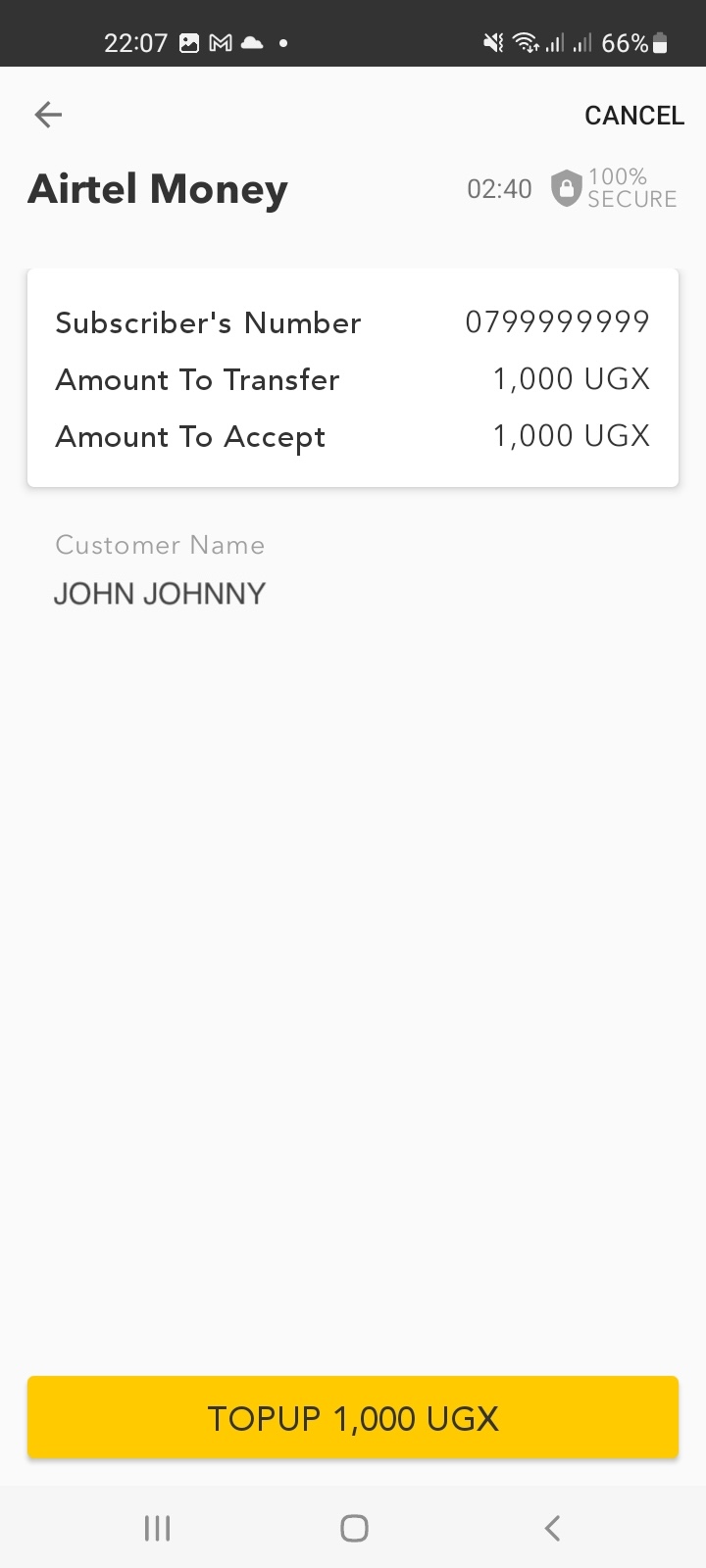 Transaction Details Confirmation